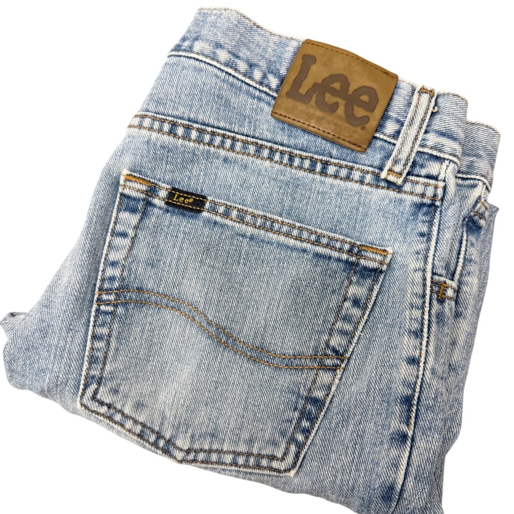 Lee Regular Fit Jeans Mens 32x29 (32x27) Light Wash Blue Straight Leg Denim
